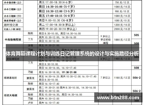 体育舞蹈课程计划与训练日记管理系统的设计与实施路径分析